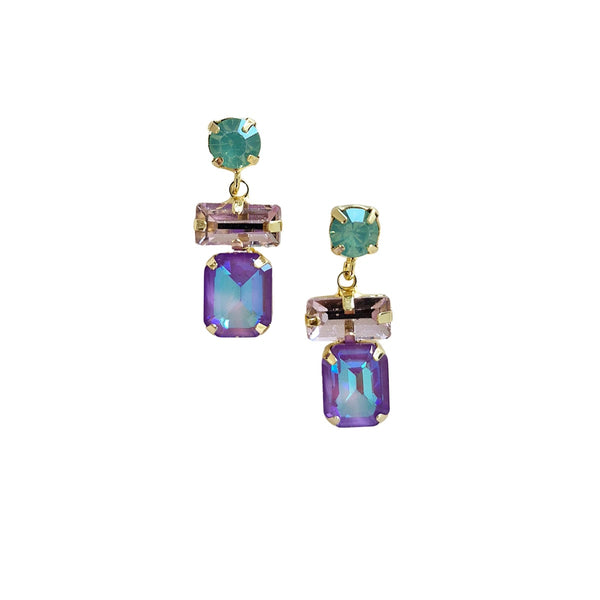 Statement Gem Earrings 23336 (Purple)