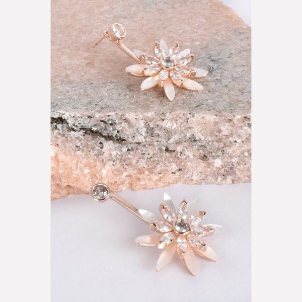 Jewelled Event Floral Earrings (Rose)