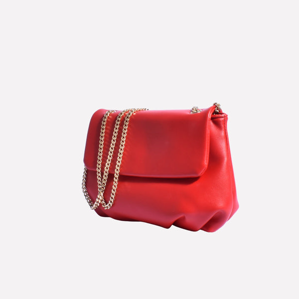 Mae Fold Over Crossbody Bag (Red)