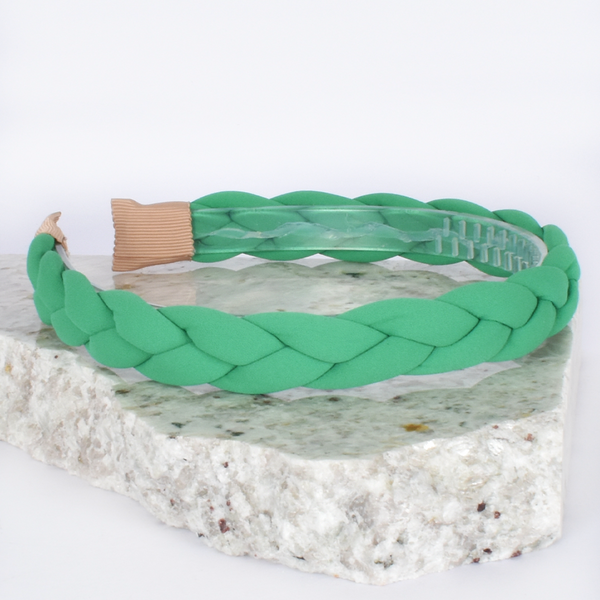 Plaited Plush Headband (Green)