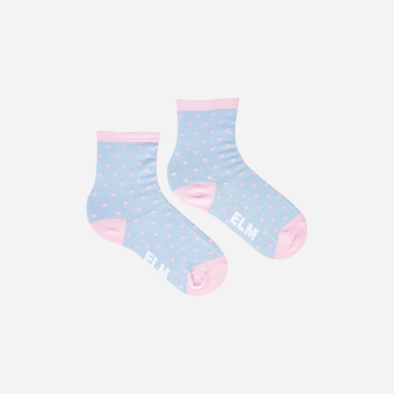 Elm Spot Ankle Socks (Blue/Pink)