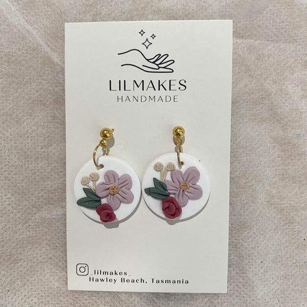 Series 1 Floral Stud Earrings (White)