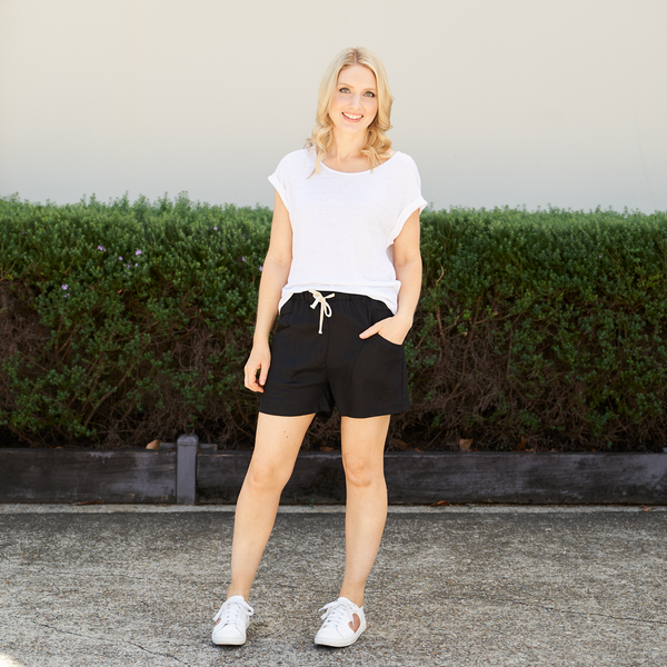 Luxe Linen Shorts (Black)