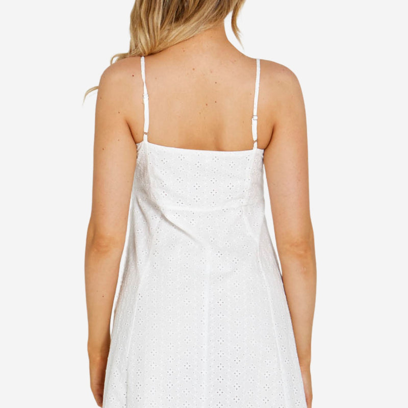 Sofia Embroidered Midi Dress - close up of back view